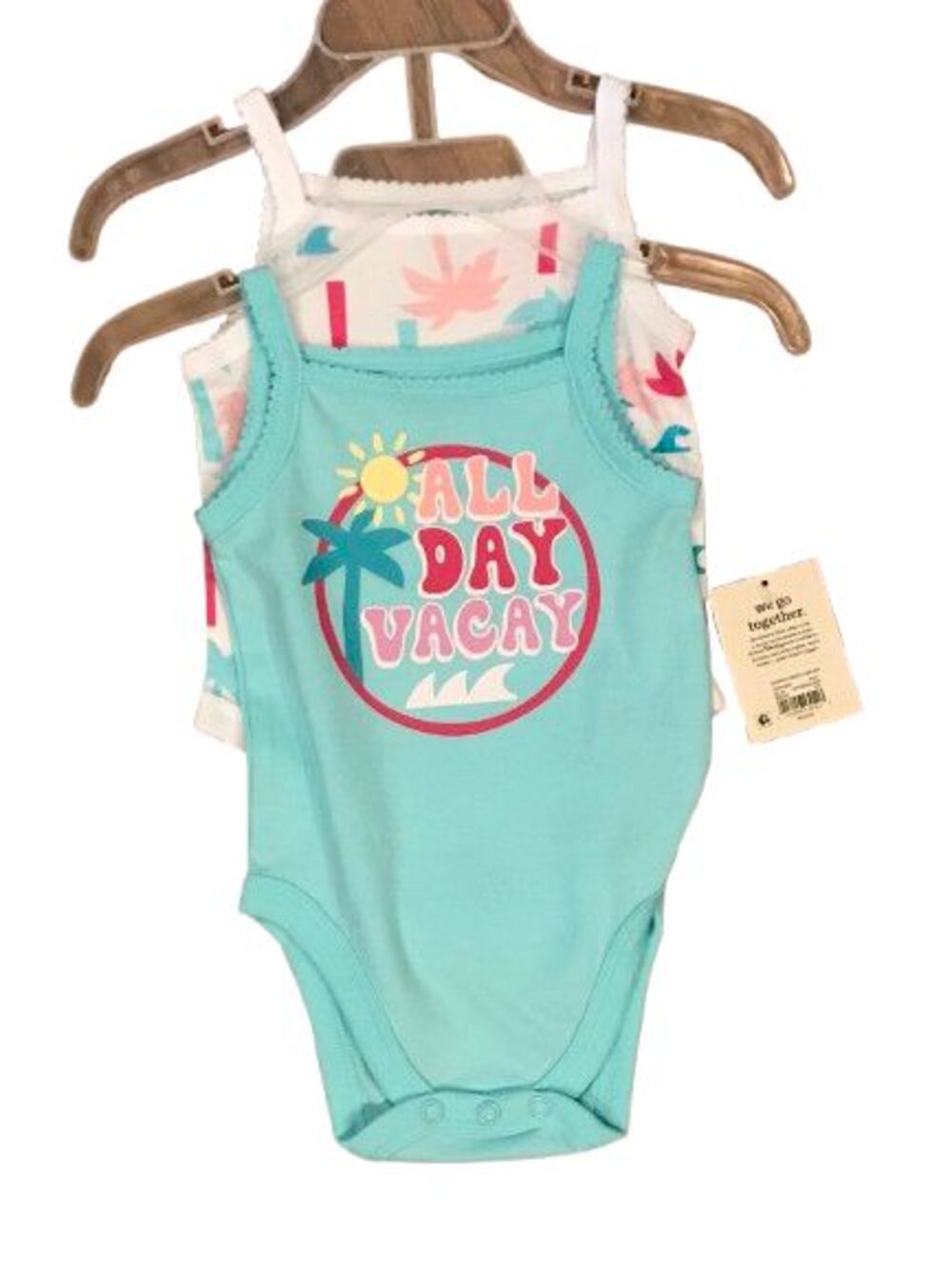 2 pack Baby Girl's 0-3 Months One-piece Bodysuit Garanimals NEW Cotton Summer